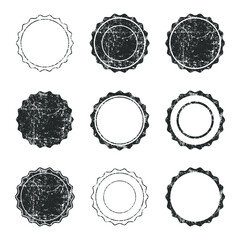 Wall Mural - seal vector set. stamp label with grunge texture. vintage style tag logo. rubber ink label sign coll