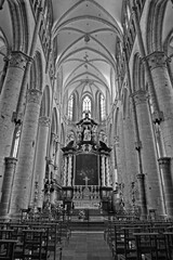 Wall Mural - GENT - JUNE 22: Nave from Saint Nicholas gothic church on June 22, 2012 in Gent, Belgium.