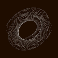 Wall Mural - Spirograph abstract element on a black background.
