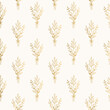 Golden floral pattern. Hand drawn style. Vector illustration.