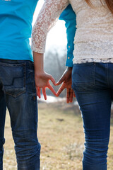 closeup of two hands of heart hands