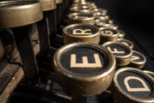 Close-up Shot Of Vintage Typewriter Keys