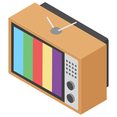 
Vintage television isometric  icon design 
