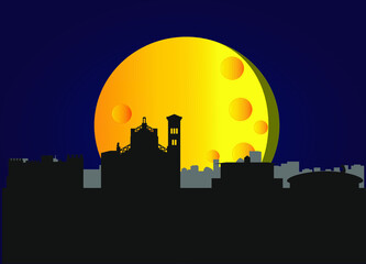 Sticker - skyline of prato city in italy