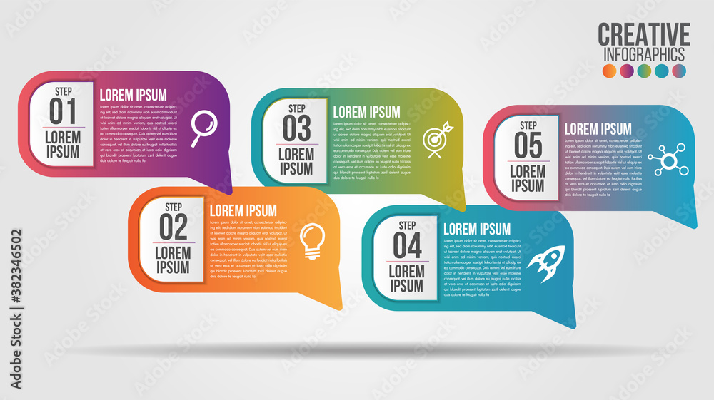World map business infographics 5 step options vector illustration and ...