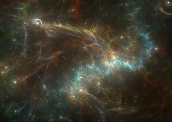 Wall Mural - starfield illustration , deep space galaxy background