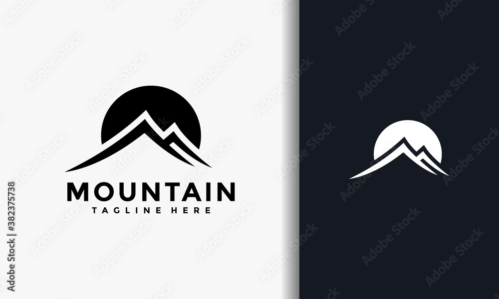simple circle mountain logo Stock Vector | Adobe Stock