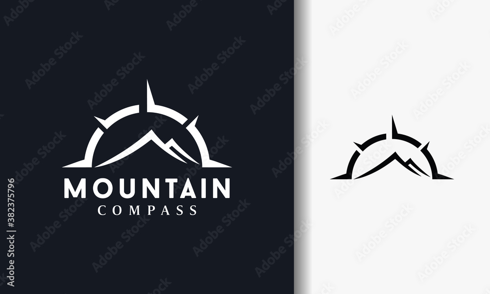 simple mountain compass logo Stock Vector | Adobe Stock