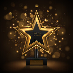 Wall Mural - golden award with back bokeh effect