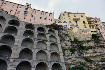 Italy. Houses on the rocks of Tropea