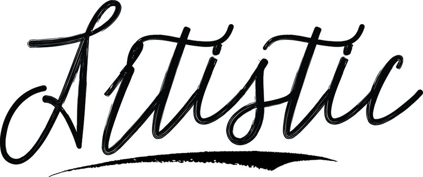 Artistic Brush Calligraphy Handwritten Typography Text on
White Background