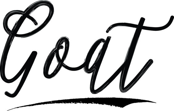 Goat Brush Calligraphy Handwritten Typography Text on
White Background