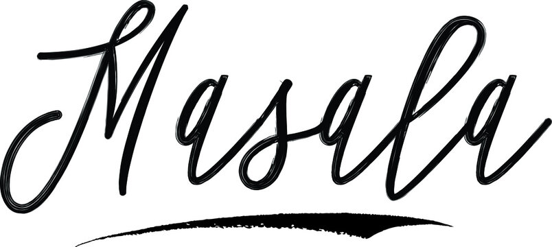 Masala Brush Calligraphy Handwritten Typography Text on
White Background