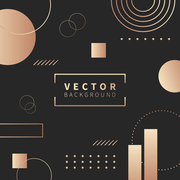 Modern abstract vector background in black and rose gold color. Vector illustration

