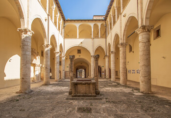 Wall Mural - Celano, Italy - one of the most picturesque villages of the Apennine Mountains, Celano is topped by the wonderful Piccolomini Castle, dated 14th century. Here it's interiors