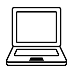 laptop computer icon, line style