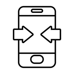 Poster - smartphone with arrows icon, line style