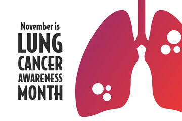 Wall Mural - November is Lung Cancer Awareness Month. Holiday concept. Template for background, banner, card, poster with text inscription. Vector EPS10 illustration. .