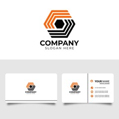 Wall Mural - S hexagon initial letter icon logo with business card vector design template