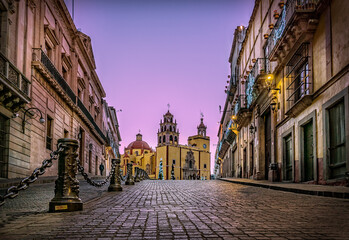 The Guanajuato Cathedral as seen from the Benito Juarez Avenue