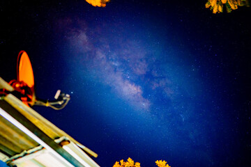 Wall Mural - milky way galaxy of star on sky night backgrond