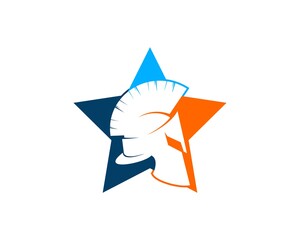 Wall Mural - star shape with spartan helmet inside