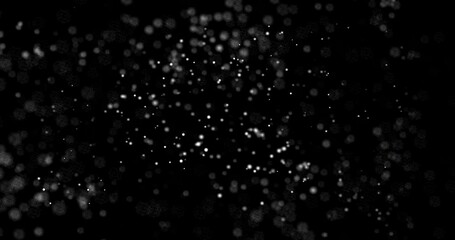 Wall Mural - 3d illustration realistic natural soft blurred white snow with bokeh create from particle on isolate