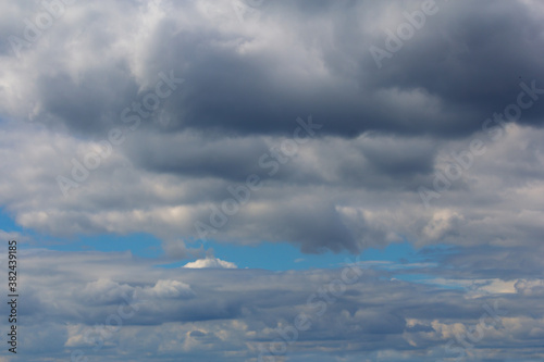 Blue sky and white clouds.