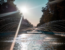 Frozen Fountain Drops In City Park