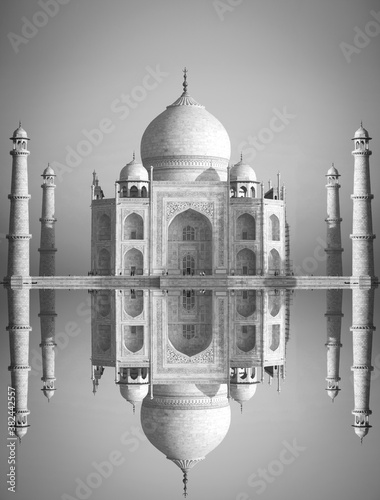 Black and white photo. Taj Maha Wallpaper Mural