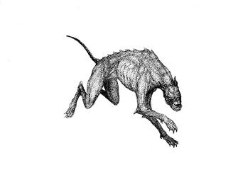 Sticker - wild rut dog hellhound nightmare monster creature beast