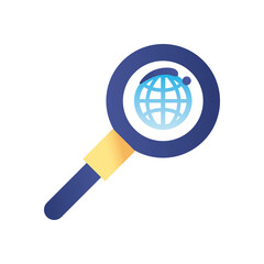 global sphere in lupe gradient style icon vector design