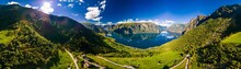 View of the Aurlandsfjord - Sognefjorden from the Stegastein viewpoint, Norway