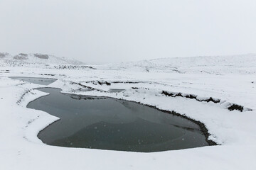 Poster - Glacial pools in winter landscape