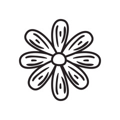 Sticker - flower free form line style icon vector design