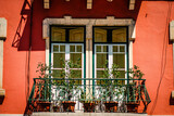 Fototapeta Na drzwi - View of the facade of a building in the downtown of Lisbon in Portugal
