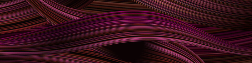Poster - Abstract banner with colorful shapes. Fluid and wavy threads.