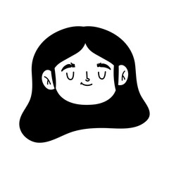 Sticker - cute face girl cartoon character isolated icon style