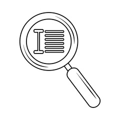 Poster - magnifying glass search text icon line style