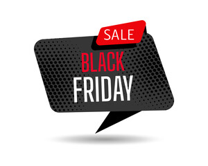Wall Mural - Black Friday sale banner template. Abstract advertising sign banner of sales, promotion. Super sale and discount. Isolated vector illustration