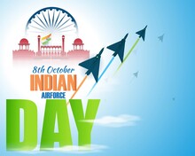 Indian Air Force Day-vector Illustration Of Indian Jet Air Shows On Abstract Background