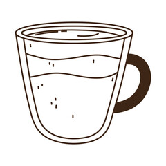 Sticker - coffee glass cup beverage line icon style