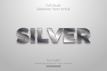 Wall Mural - Silver Editable Text Style Effect Premium