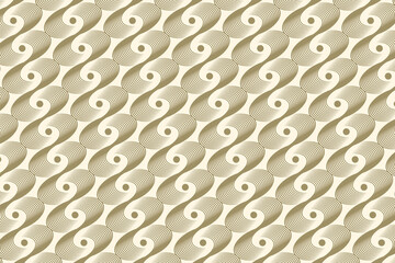 Poster - circle and letter s curve seamless pattern use gold colors on element isolated soft brown background. 