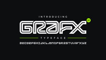 Bold Strong Futuristic Techno Robot Inline Font Geometric Clean Letters Set Font Grafx Typeface