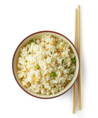 Wall Mural - bowl of fried rice and vegetables with egg