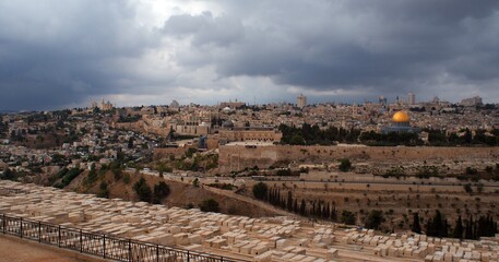 Canvas Print - Jerusalem temple mount panorama