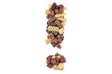 Poster - Exclamation point from chocolate candies. 3D rendering