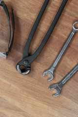 Wall Mural - set of home craftsmen hand tools wrench and wire cutters large plug