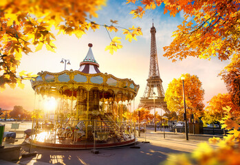 Fototapete - Carousel in Paris